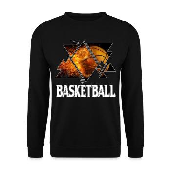 Basketball Fire Basketball Player Dunking Sport Retro - Unisex Sweatshirt - black - Front - Alina (178cm) & Michal (187cm)