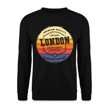 Londres Angleterre Royaume-Uni City Vintage Retro Skyline - Sweat-shirt Unisexe - noir - Devant - Alina (178cm) & Michal (187cm)