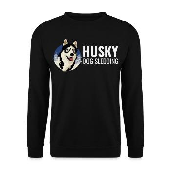 Husky Schlitten Hunderennen Alaskan Racers - Unisex Pullover - Schwarz - Vorne - Alina (178cm) & Michal (187cm)