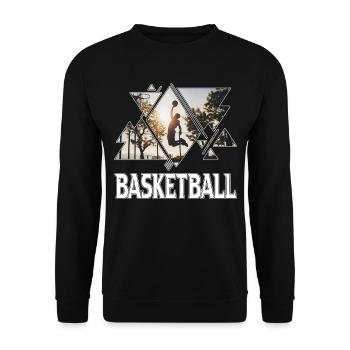 Basketball Basketball Player Sport Triangle - Unisex Sweatshirt - black - Front - Alina (178cm) & Michal (187cm)