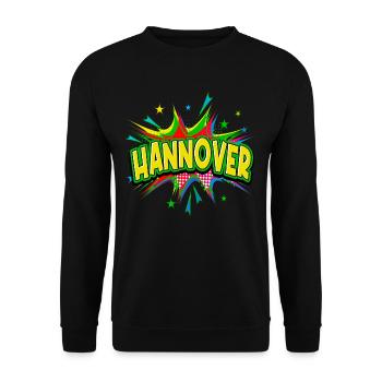 Hannover Germany City Pop Art Comic Art - Unisex Sweatshirt - black - Front - Alina (178cm) & Michal (187cm)