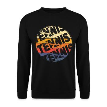 Tennis Vintage Retro Tennis Player Player Sport - Unisex Sweatshirt - black - Front - Alina (178cm) & Michal (187cm)