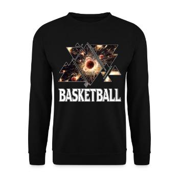 Basketball Ball Basketball Player Sport Triangle - Unisex Sweatshirt - black - Front - Alina (178cm) & Michal (187cm)