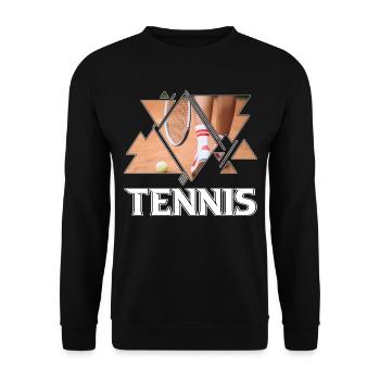 Tennis Tennis Player Player Vintage Retro Triangle - Unisex Sweatshirt - black - Front - Alina (178cm) & Michal (187cm)