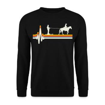 Horse Skijoring Skiing Winter Sport Heartbeat - Unisex Sweatshirt - black - Front - Alina (178cm) & Michal (187cm)