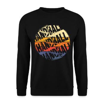 Handball Vintage Retro Splash Grunge Sport Spieler - Unisex Pullover - Schwarz - Vorne - Alina (178cm) & Michal (187cm)