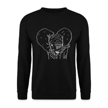 Elefantenbaby weiß - Unisex Pullover - Schwarz - Vorne - Alina (178cm) & Michal (187cm)