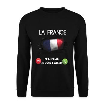 la france - Sweat-shirt Unisexe - noir - Devant - Alina (178cm) & Michal (187cm)