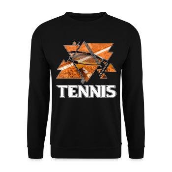 Tennis Tennis Player Player Vintage Retro Triangle - Unisex Sweatshirt - black - Front - Alina (178cm) & Michal (187cm)