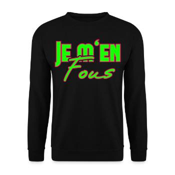 Je m'en Fous Das ist mir egal französisch Lehrer - Unisex Pullover - Schwarz - Vorne - Alina (178cm) & Michal (187cm)
