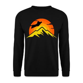 Wingsuit fliegen Base Jumping Skydiving Retro - Unisex Pullover - Schwarz - Vorne - Alina (178cm) & Michal (187cm)