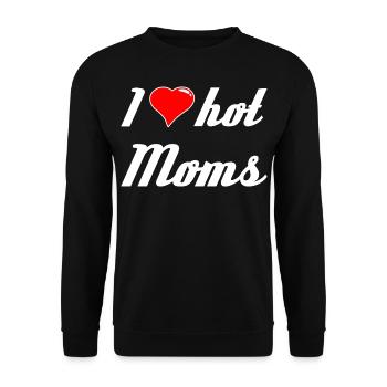 J’aime les mamans chaudes J’aime les mamans les hommes les papas - Sweat-shirt Unisexe - noir - Devant - Alina (178cm) & Michal (187cm)