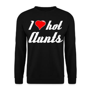 I love hot Aunts Ich liebe Tanten Männer Spruch - Unisex Sweatshirt - black - Front - Alina (178cm) & Michal (187cm)