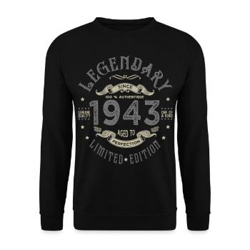 1943 Anniversary legendary since 1943 - Unisex Sweatshirt - black - Front - Alina (178cm) & Michal (187cm)