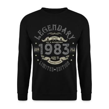 1983 Anniversaire legendary since 1983 - Sweat-shirt Unisexe - noir - Devant - Alina (178cm) & Michal (187cm)