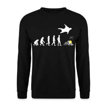 Wingsuit flying Base Jumping Skydiving Evolution - Unisex Sweatshirt - black - Front - Alina (178cm) & Michal (187cm)