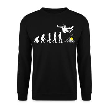 Fallschirmspringen Evolution - Unisex Pullover - Schwarz - Vorne - Alina (178cm) & Michal (187cm)
