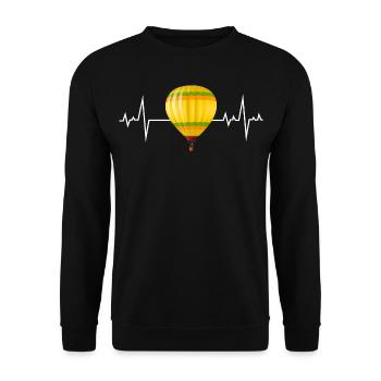 Hot Air Ballooning Balloon Balloonist Heartbeat - Unisex Sweatshirt - black - Front - Alina (178cm) & Michal (187cm)