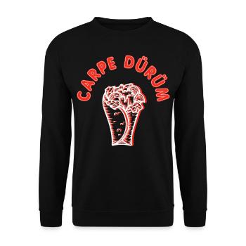 Carpe Dürüm Döner Kebab Fun - Unisex Pullover - Schwarz - Vorne - Alina (178cm) & Michal (187cm)