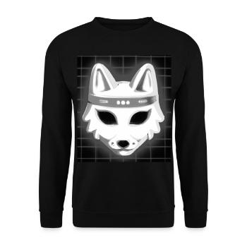 Kitsun Vaporwave Japanese Kami Vaporwave Kitsune - Unisex Sweatshirt - black - Front - Alina (178cm) & Michal (187cm)
