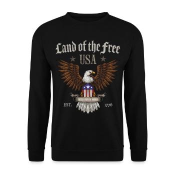USA Land of the Free - Unisex Sweatshirt - black - Front - Alina (178cm) & Michal (187cm)