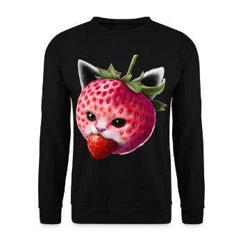 Chat fraise - Sweat-shirt Unisexe - noir - Devant - Alina (178cm) & Michal (187cm)