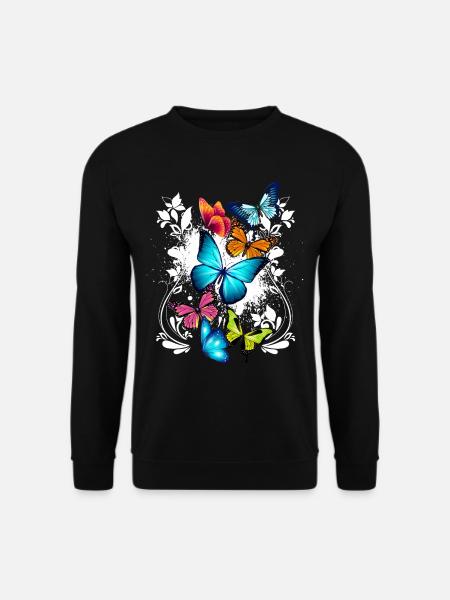 Fleurs de papillon Ornement Splash Art - Sweat-shirt Unisexe - noir