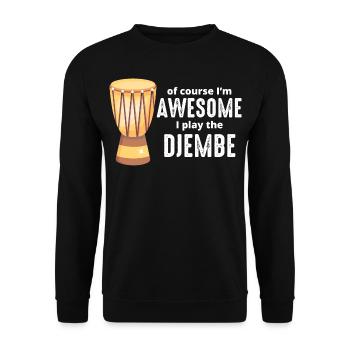 Djembe Player Drummer Music Drum Musician - Unisex Sweatshirt - black - Front - Alina (178cm) & Michal (187cm)