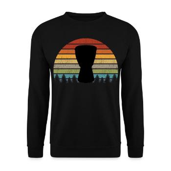 Djembe Player Drummer Music Drum Vintage Retro - Unisex Sweatshirt - black - Front - Alina (178cm) & Michal (187cm)