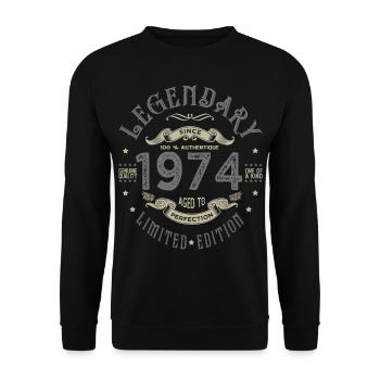 1974 Anniversary legendary since 1974 - Unisex Sweatshirt - black - Front - Alina (178cm) & Michal (187cm)