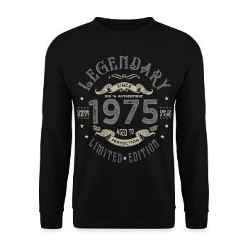 1975 Anniversary legendary since 1975 - Unisex Sweatshirt - black - Front - Alina (178cm) & Michal (187cm)