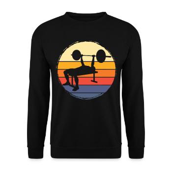 bench press, weightlifting, weight training, fitness, strong - Unisex Sweatshirt - black - Front - Alina (178cm) & Michal (187cm)
