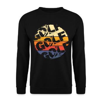 Golf Font Golfing Golfer Sport Hobby Retro - Unisex Sweatshirt - black - Front - Alina (178cm) & Michal (187cm)
