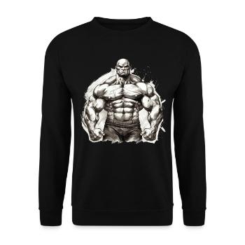 Bodybuilding Bodybuilder Gewichtheben Kraftsport - Unisex Pullover - Schwarz - Vorne - Alina (178cm) & Michal (187cm)