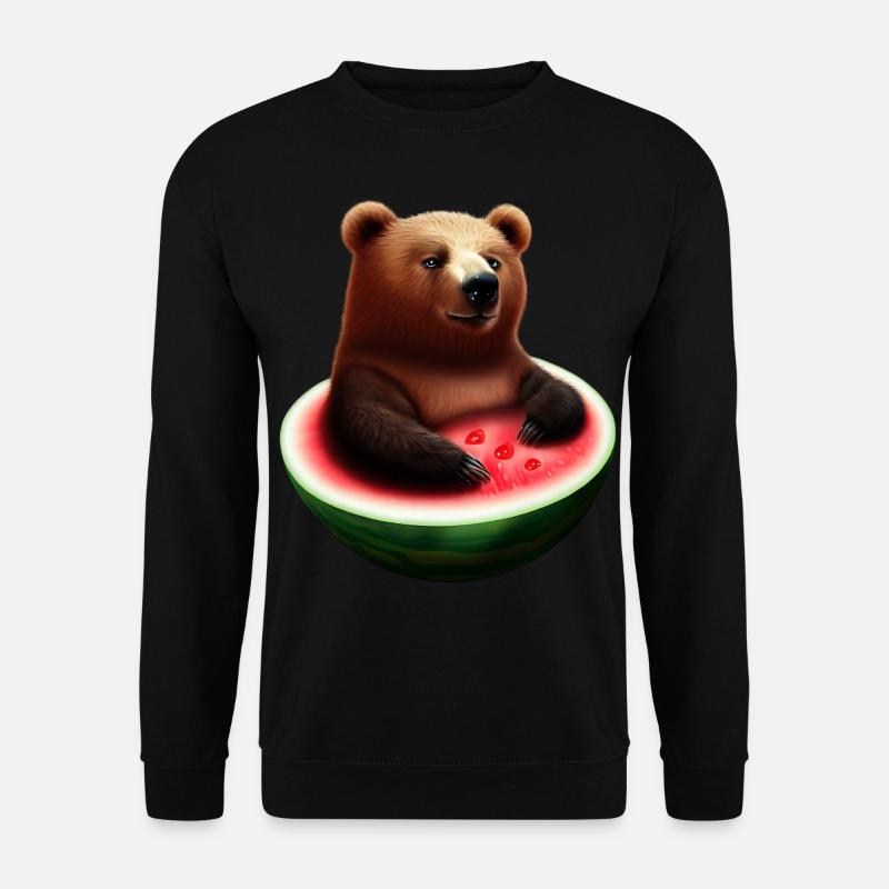 Bär in einer Wassermelone - Unisex Pullover - Schwarz