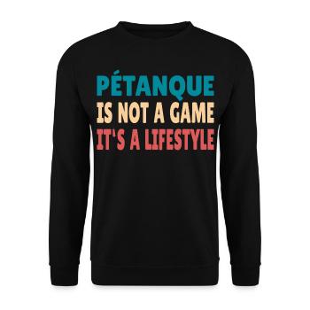 Petanque is not a game it's a Lifestyle Boule - Unisex Pullover - Schwarz - Vorne - Alina (178cm) & Michal (187cm)