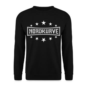 NORDKURVE - FANBLOCK - RUHRPOTT - FUSSBALLFANS - Unisex Pullover - Schwarz - Vorne - Alina (178cm) & Michal (187cm)