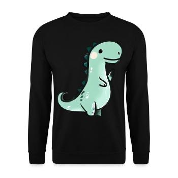 Cute crayon dinosaur - Unisex Sweatshirt - black - Front - Alina (178cm) & Michal (187cm)