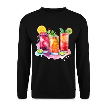 Cocktail Summer Beach Bar Club Party Drink - Unisex Sweatshirt - black - Front - Alina (178cm) & Michal (187cm)