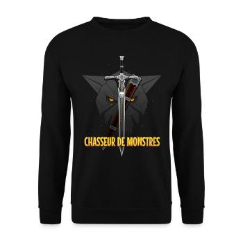 Classe chasseur de monstres - Jeu de rôle - Sweat-shirt Unisexe - noir - Devant - Alina (178cm) & Michal (187cm)