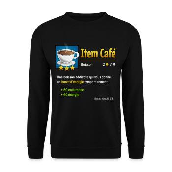 item cafe - Sweat-shirt Unisexe - noir - Devant - Alina (178cm) & Michal (187cm)
