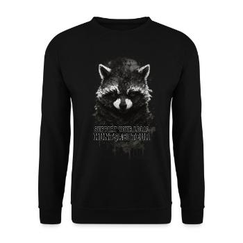 support your local huntsaboteur - Unisex Pullover - Schwarz - Vorne - Alina (178cm) & Michal (187cm)