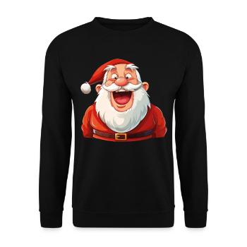 Funny Santa Claus laughs at Christmas Funny - Unisex Sweatshirt - black - Front - Alina (178cm) & Michal (187cm)