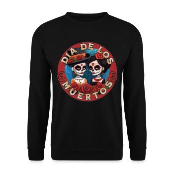 Dia de los Muertos crânes crânes femmes - Sweat-shirt Unisexe - noir - Devant - Alina (178cm) & Michal (187cm)