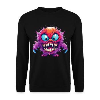 Halloween Monster Zombie Gruselig Horror Kostüm - Unisex Pullover - Schwarz - Vorne - Alina (178cm) & Michal (187cm)