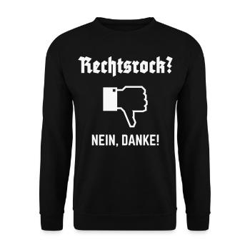 Rechtsrock? Nein, Danke! (Gegen Rechts / N / 1C) - Unisex Pullover - Schwarz - Vorne - Alina (178cm) & Michal (187cm)