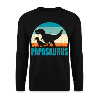 Idée cadeau de papa, papa papa fête des pères Papasaurus - Sweat-shirt Unisexe - noir - Devant - Alina (178cm) & Michal (187cm)