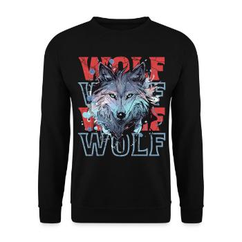 Loup loup tête mystique Nature sauvage sauvage Art - Sweat-shirt Unisexe - noir - Devant - Alina (178cm) & Michal (187cm)