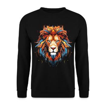 Lion Colorful Lion Head Colorful Predator Art - Unisex Sweatshirt - black - Front - Alina (178cm) & Michal (187cm)