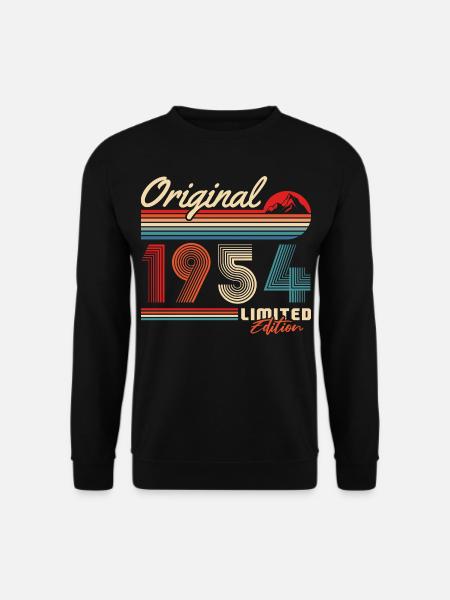 Geboren 1954 Jahrgang Berge Vintage 70. Geburtstag - Unisex Pullover - Schwarz